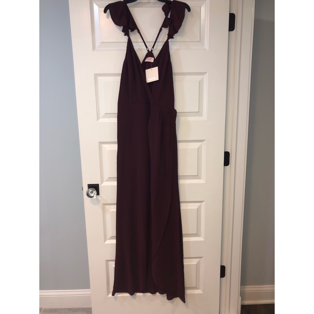Showpo “Trust Nobody” Dress in Wine (maroon)